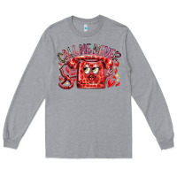 Heather Grey call me never Long Sleeve Tee - RacoonDesign
