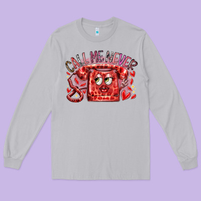 Call Me Never Long Sleeve Tee Designed By Racoondesign