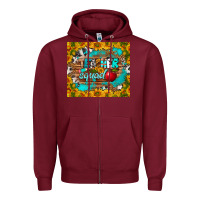 Burgundy teacher squad tumbler Zipper Hoodie - BundleAndBundleShop