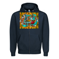 Navy teacher squad tumbler Zipper Hoodie - BundleAndBundleShop