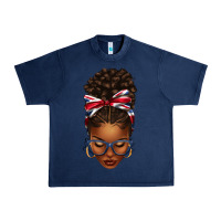 Navy union jack flag afro messy bun Urban Heavy Tee - texasbilliewilder