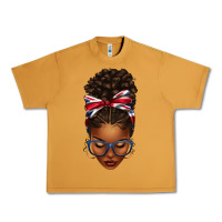 Peanut Butter union jack flag afro messy bun Urban Heavy Tee - texasbilliewilder