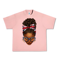 Salmon union jack flag afro messy bun Urban Heavy Tee - texasbilliewilder
