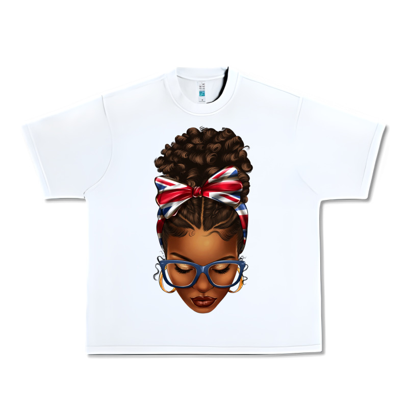 Union Jack Flag Afro Messy Bun Urban Heavy Tee by texasbilliewilder | Teevron