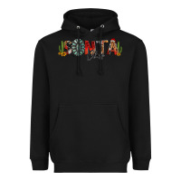 Black western christmas santa claus sunflowers and cactus Heavyweight Hoodie - Jasminsmagicworld