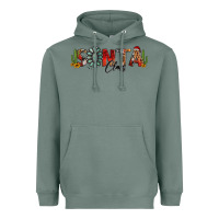 Sage western christmas santa claus sunflowers and cactus Heavyweight Hoodie - Jasminsmagicworld