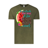Vintage Olive if you drink don t drive do the watermelon crawl Vintage Tee - Zillion Design Studio