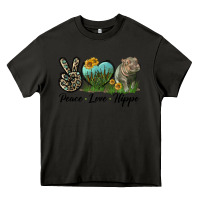 Asphalt Peace Love Hippo Heavy Core Tee - LillyAllenDesigns