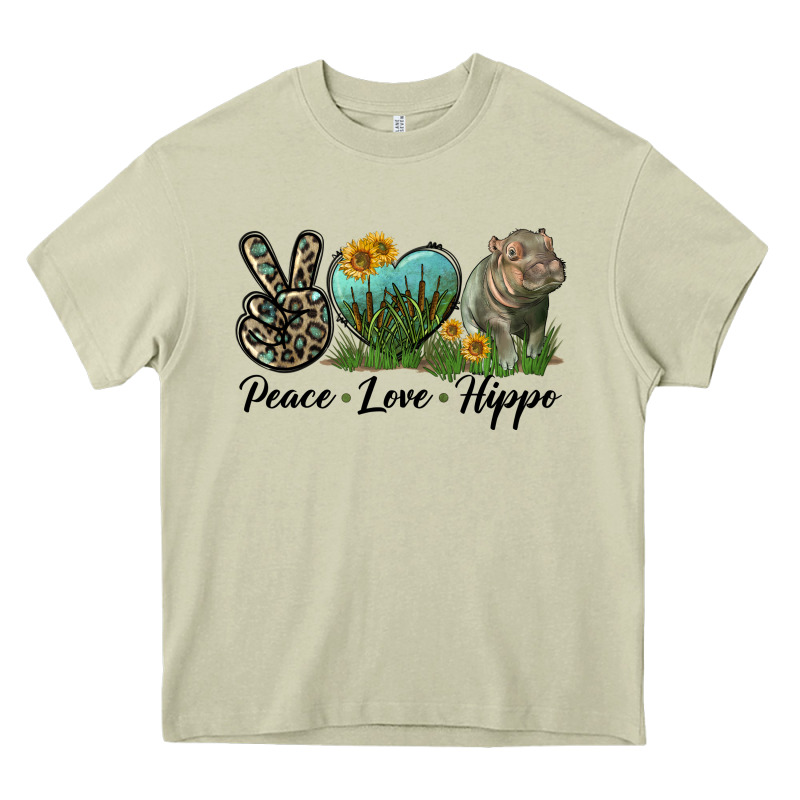 Peace Love Hippo Heavy Core Tee by LillyAllenDesigns | Teevron