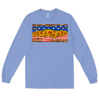 Colony Blue usa flag sunflowers license plate Long Sleeve Tee - HRA Design Shop