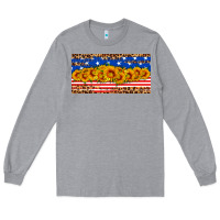 Heather Grey usa flag sunflowers license plate Long Sleeve Tee - HRA Design Shop