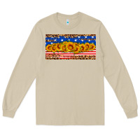Mushroom usa flag sunflowers license plate Long Sleeve Tee - HRA Design Shop