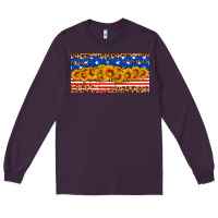 Plum usa flag sunflowers license plate Long Sleeve Tee - HRA Design Shop