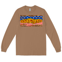 Usa Flag Sunflowers License Plate Long Sleeve Tee | Teevron