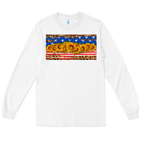 White usa flag sunflowers license plate Long Sleeve Tee - HRA Design Shop