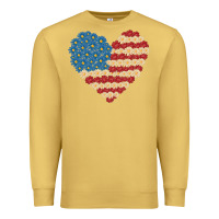 Antique Gold american heart flag Premium Sweatshirt - MaliasSmallBusiness