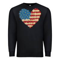 Black american heart flag Premium Sweatshirt - MaliasSmallBusiness