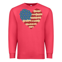 Cardinal american heart flag Premium Sweatshirt - MaliasSmallBusiness