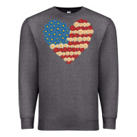 Charcoal Heather american heart flag Premium Sweatshirt - MaliasSmallBusiness