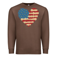 Chestnut american heart flag Premium Sweatshirt - MaliasSmallBusiness