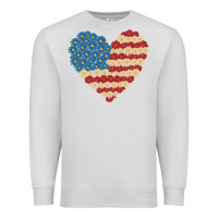 Dove Grey american heart flag Premium Sweatshirt - MaliasSmallBusiness