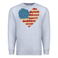 Heather Grey american heart flag Premium Sweatshirt - MaliasSmallBusiness