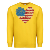 Lemon american heart flag Premium Sweatshirt - MaliasSmallBusiness