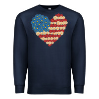 Navy american heart flag Premium Sweatshirt - MaliasSmallBusiness
