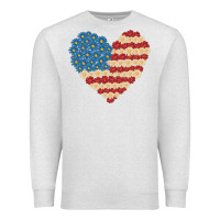 Oatmeal Heather american heart flag Premium Sweatshirt - MaliasSmallBusiness