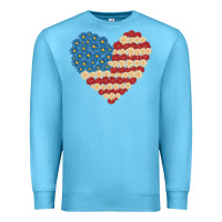 Ocean Blue american heart flag Premium Sweatshirt - MaliasSmallBusiness