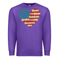 Purple american heart flag Premium Sweatshirt - MaliasSmallBusiness