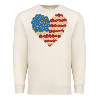 Sandshell american heart flag Premium Sweatshirt - MaliasSmallBusiness