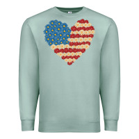 Seafoam american heart flag Premium Sweatshirt - MaliasSmallBusiness