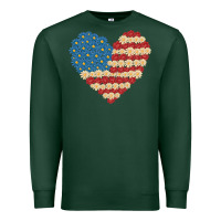 Sports Green american heart flag Premium Sweatshirt - MaliasSmallBusiness