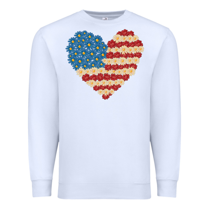 American Heart Flag Premium Sweatshirt by MaliasSmallBusiness | Teevron