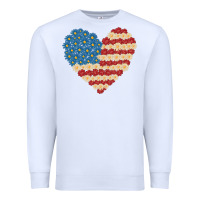 White american heart flag Premium Sweatshirt - MaliasSmallBusiness