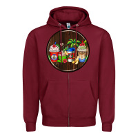 Burgundy dominican republic coasters Zipper Hoodie - AdoDesignShop