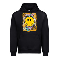 Black happy vibes smiley face Urban Hoodie - BarkalooDesign
