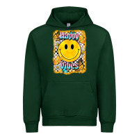 Foreset Green happy vibes smiley face Urban Hoodie - BarkalooDesign