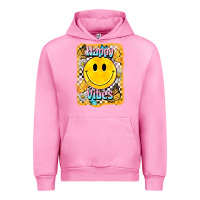 Fuchsia Pink happy vibes smiley face Urban Hoodie - BarkalooDesign