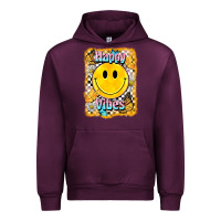 Mauve Wine happy vibes smiley face Urban Hoodie - BarkalooDesign