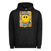 Pigment Black happy vibes smiley face Urban Hoodie - BarkalooDesign