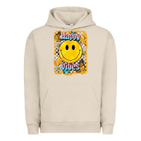 Pigment French Oak happy vibes smiley face Urban Hoodie - BarkalooDesign