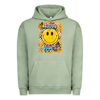 Pigment Oil Green happy vibes smiley face Urban Hoodie - BarkalooDesign