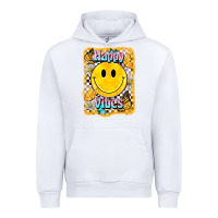 White happy vibes smiley face Urban Hoodie - BarkalooDesign