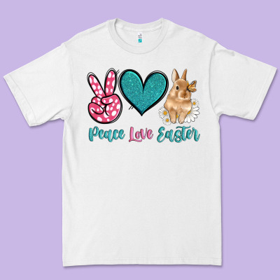 Peace Love Easter With Bunny And Butterfly Premium Tee Designed By Artiststas