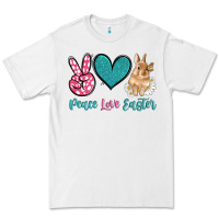 White peace love easter with bunny and butterfly Premium Tee - Artiststas