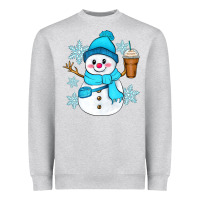 Heather Grey cute snowman Heavyweight Sweatshirt - Zillion Design Studio