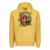 Antique Gold Sorta merry sorta scary skull Premium Hoodie - NancyCooperArtShop
