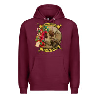 Burgundy Sorta merry sorta scary skull Premium Hoodie - NancyCooperArtShop